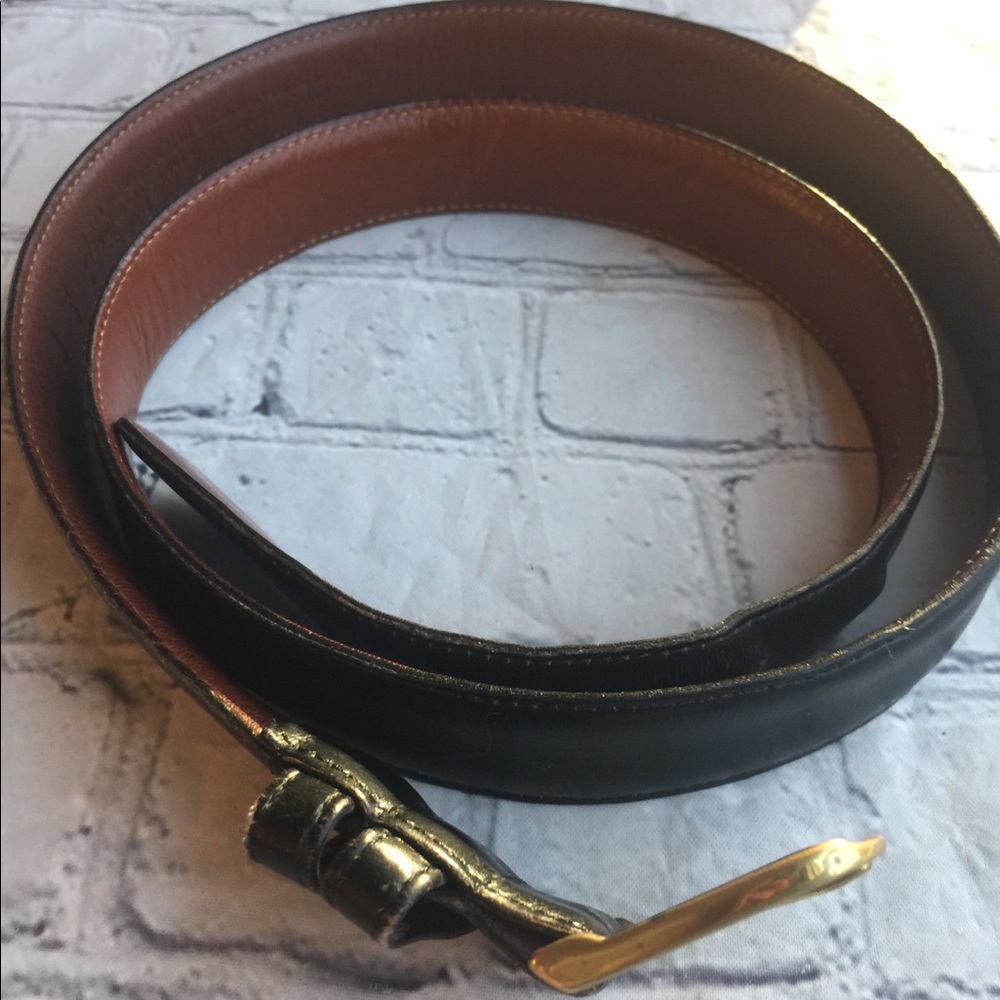 COACH VINTAGE BLACK LEATHER BELT SIZE 38